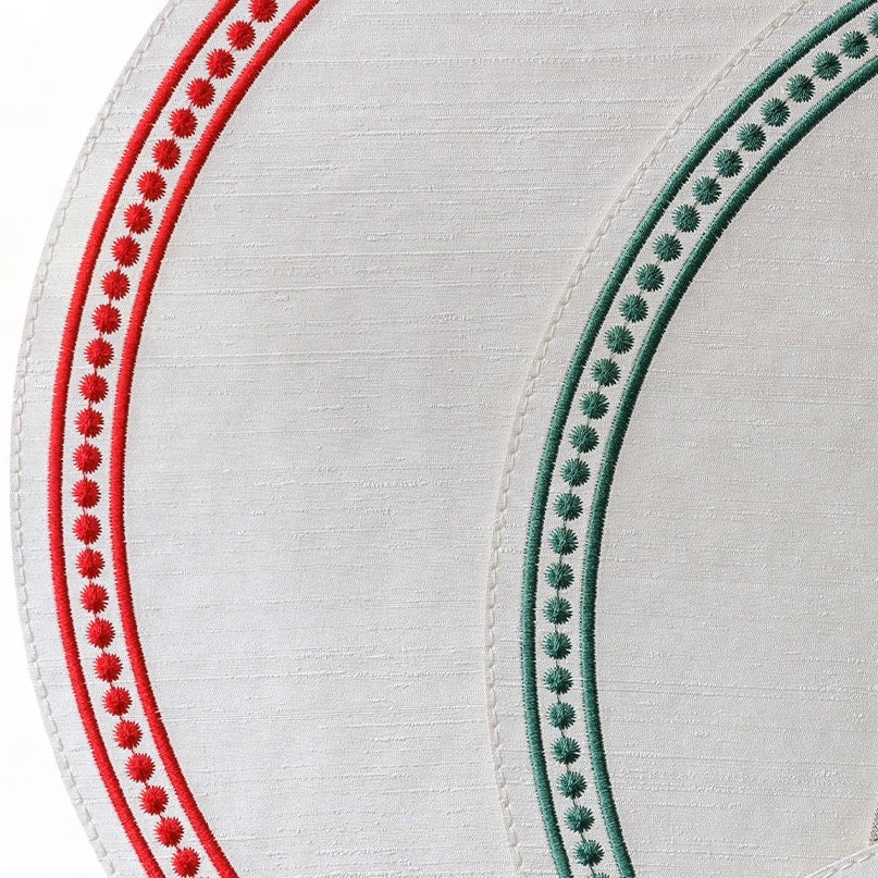 Perla Embroidered Coated Linen Placemat