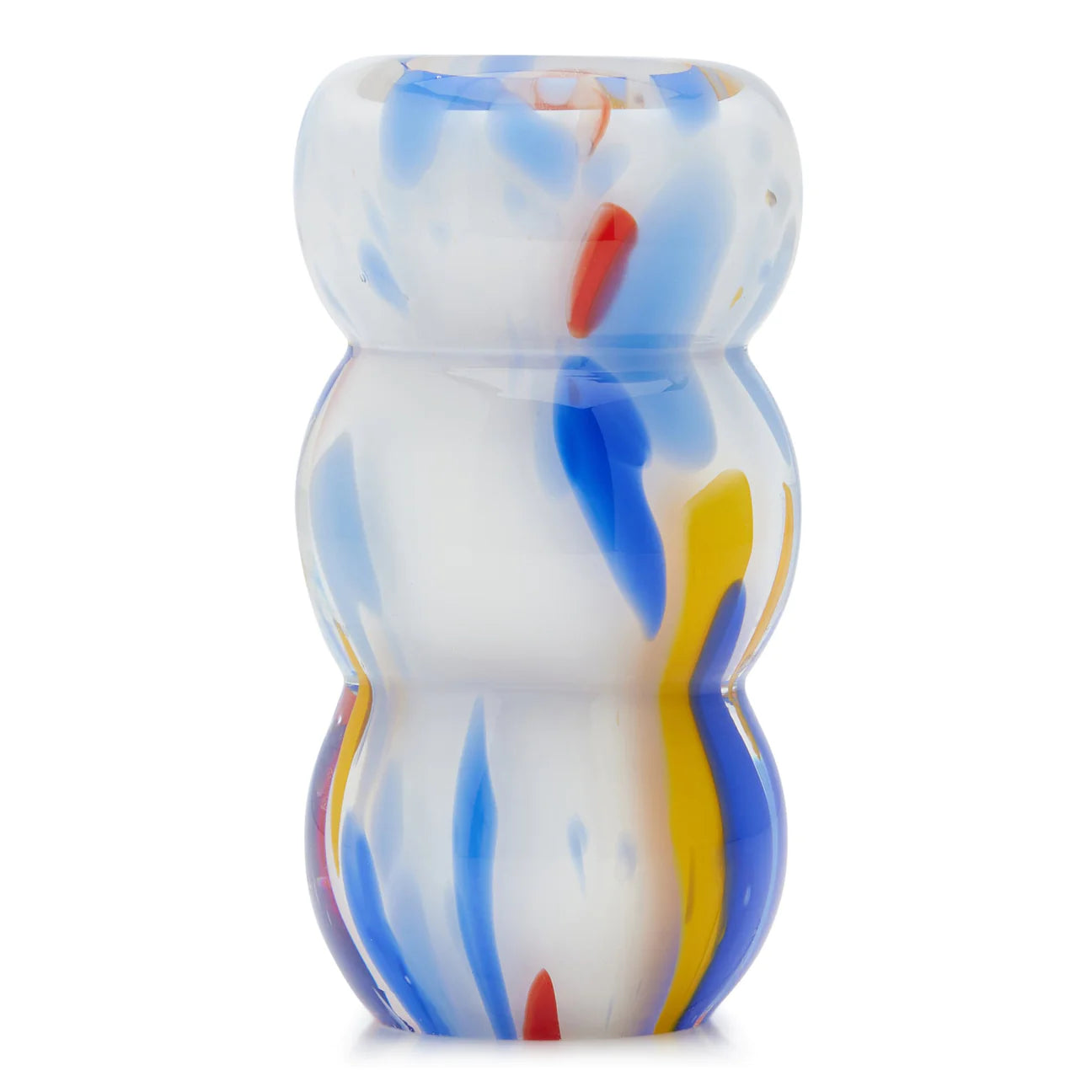 Primary Confetti Hand Blown Glass Candleholder