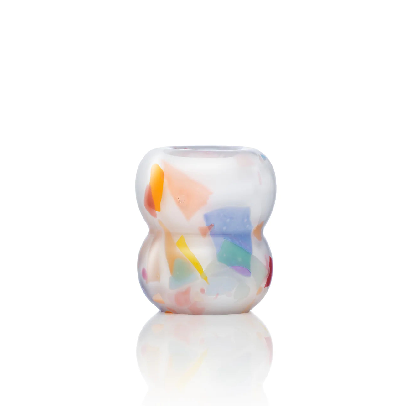 Confetti Color Hand Blown Glass Candleholder