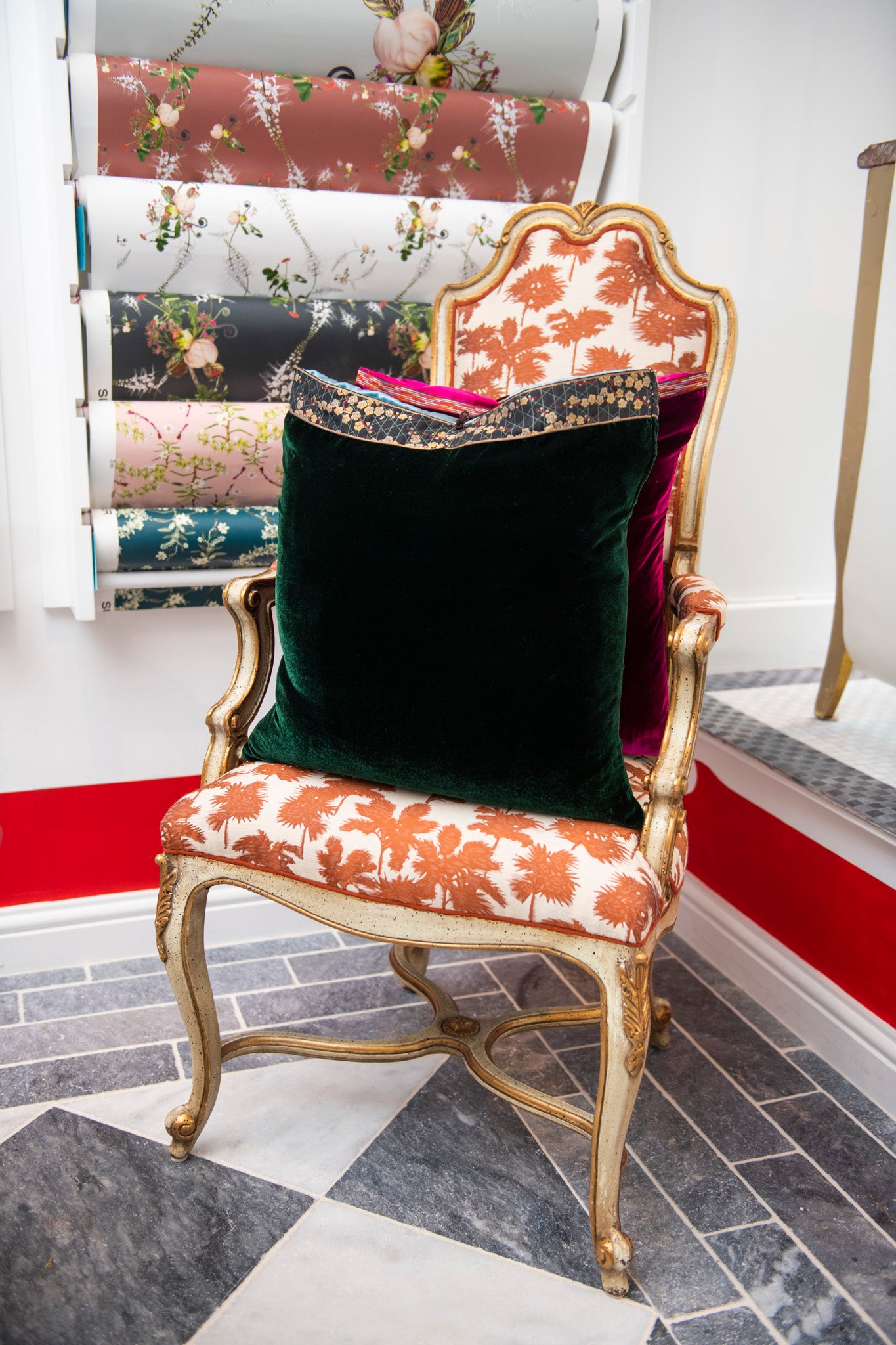 Silk Velvet Cushion, Spruce