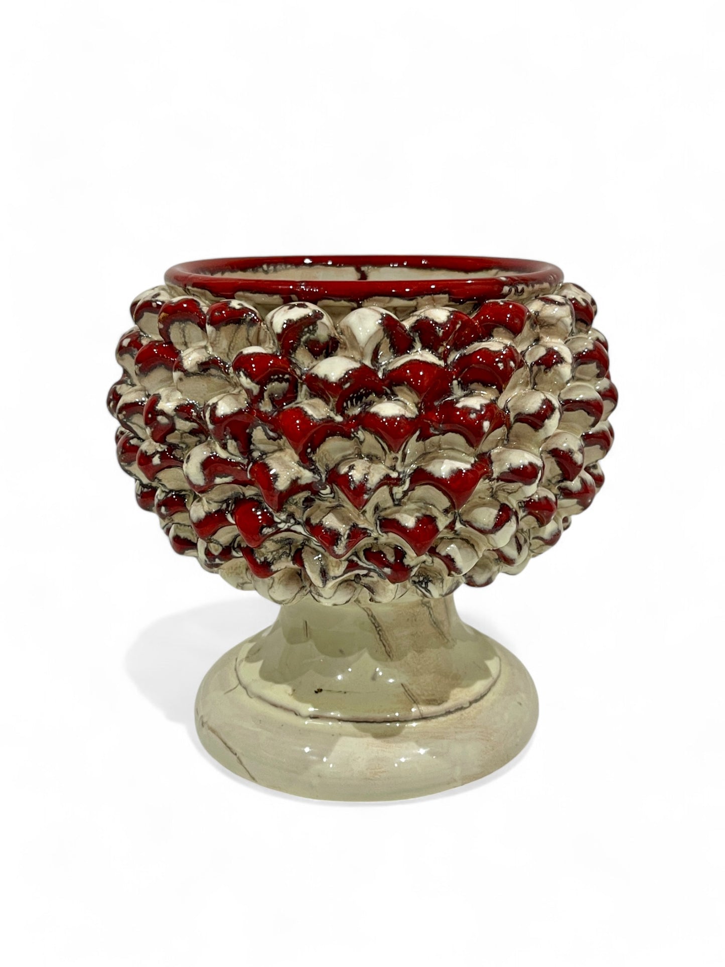 Medium Sicilian Pine Cone Pedestal Bowl, 20 cm