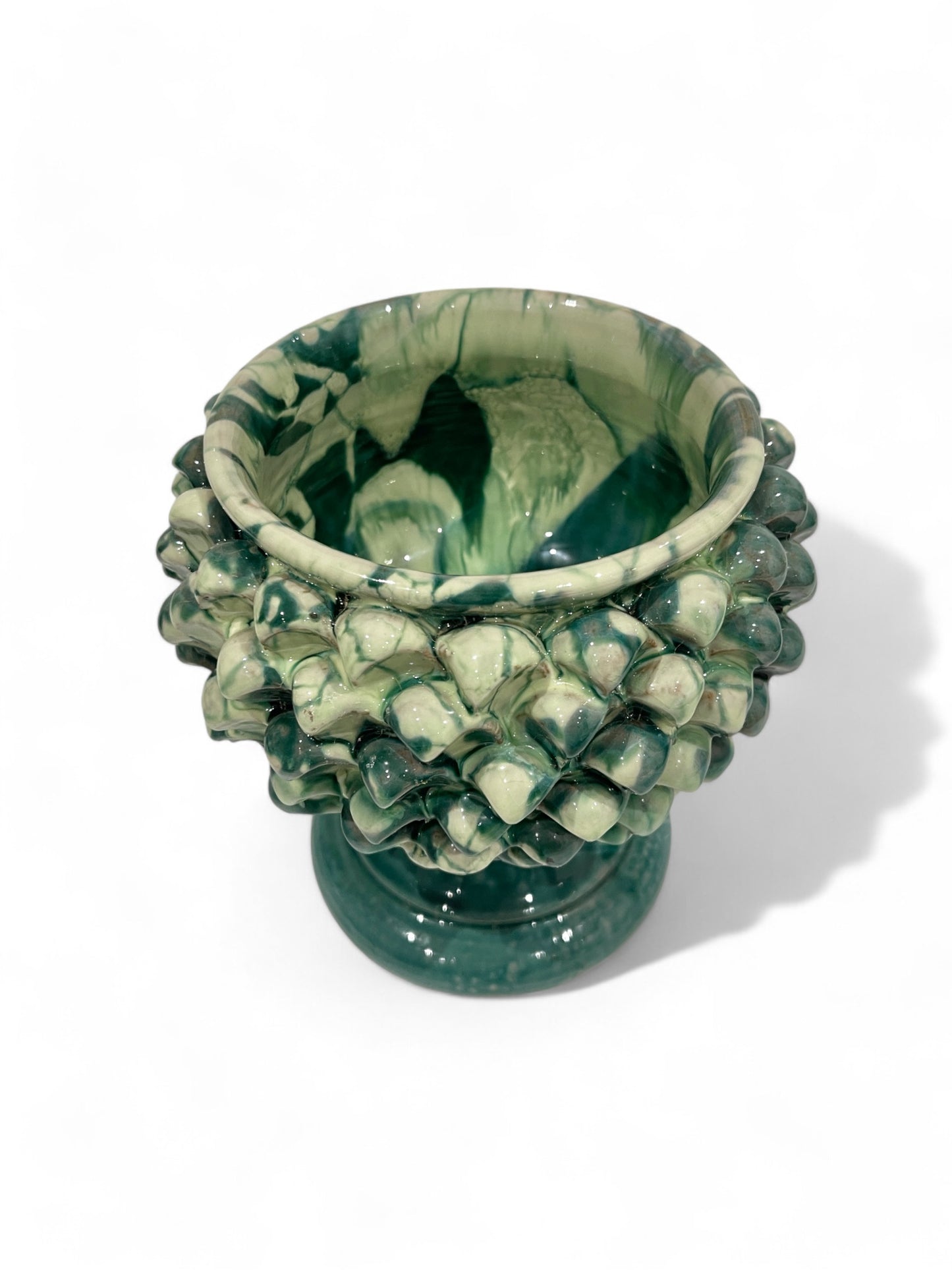 Medium Sicilian Pine Cone Pedestal Bowl, 20 cm