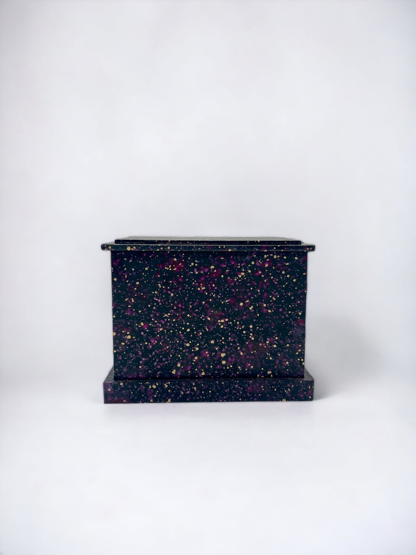 Unique Hand-Painted Pyramidal Decorative Box, Black Porphyry