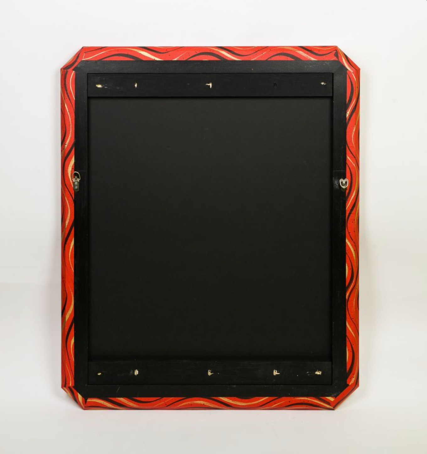 Hand-Painted Octagonal Mirror with Antiqued Mirrored Glass