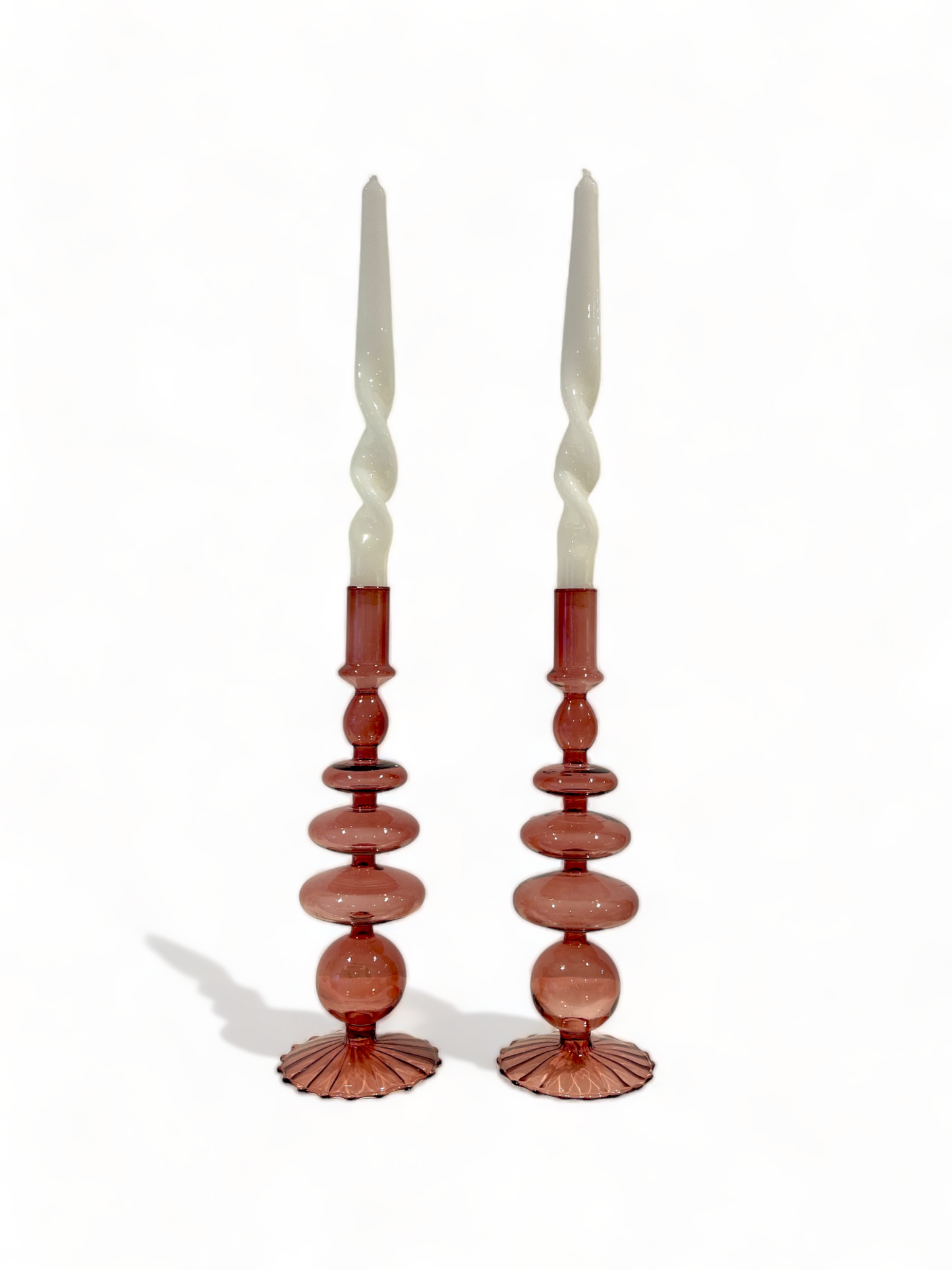 Lacquered Twist Tapered Candles, Set of 2