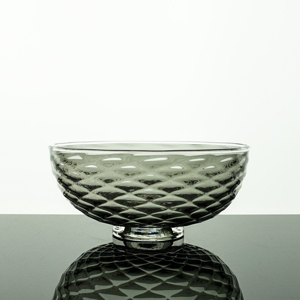 Hand Blown Optic Vessel Low Bowl