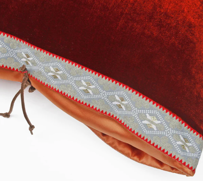 Silk Velvet Cushion, Rust
