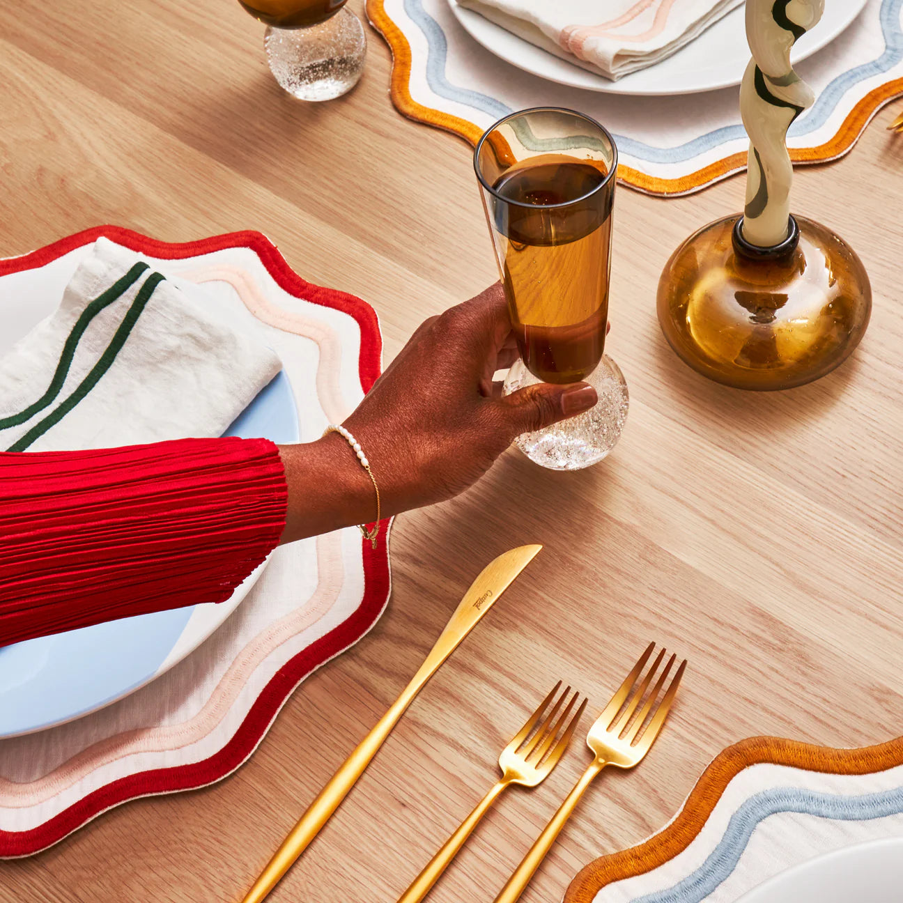 Bubble Glass Champagne Flute, Set of 2