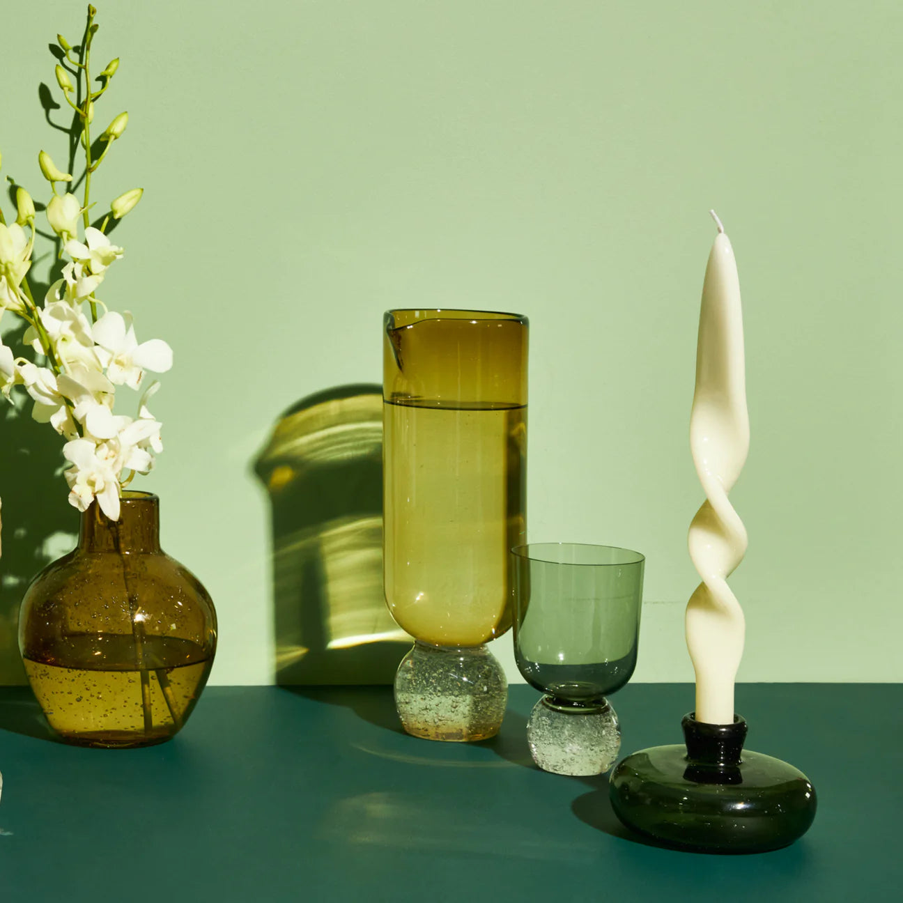 Bubble Glass Candleholder, Set of 2