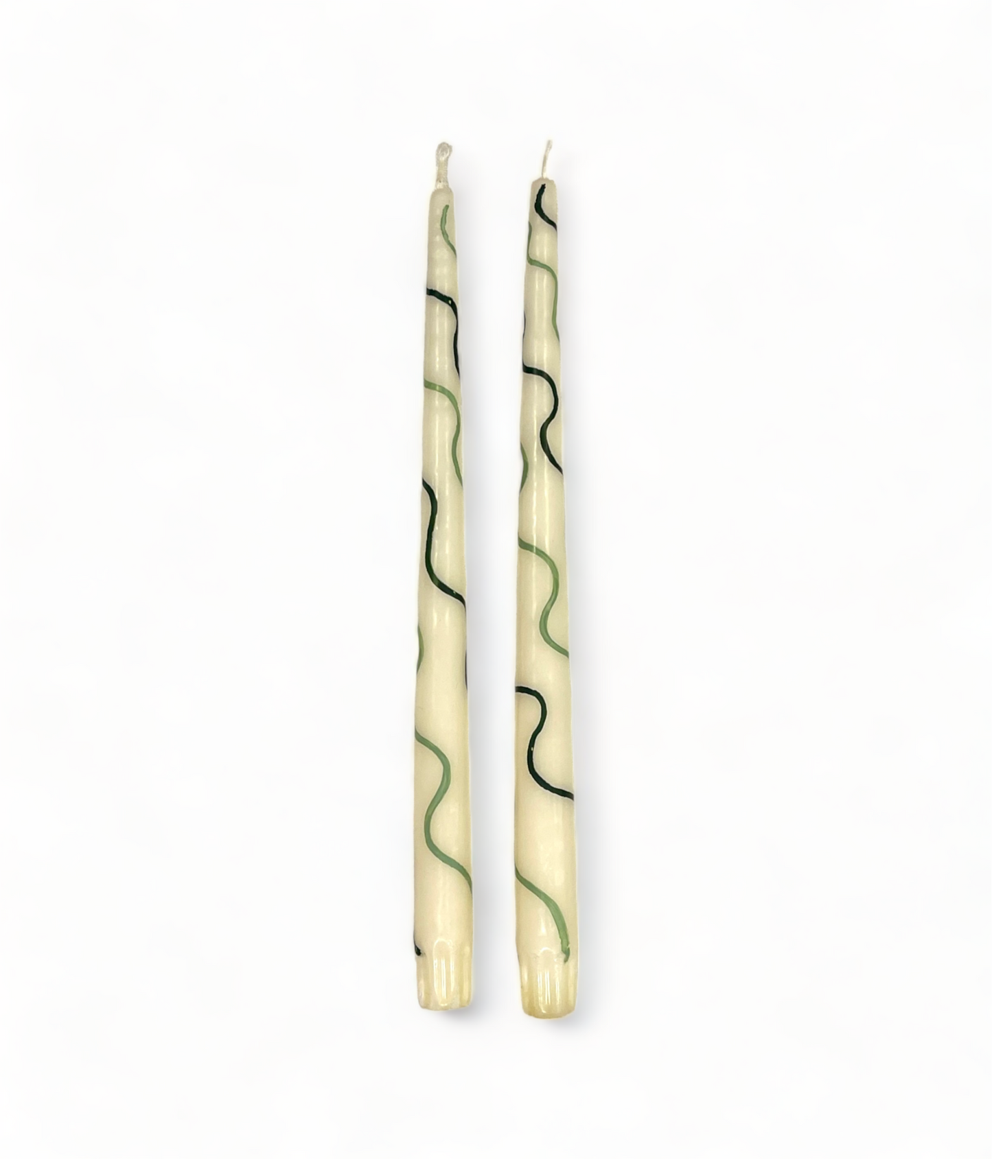 Squiggle Hand-Painted Candles, Set of 2