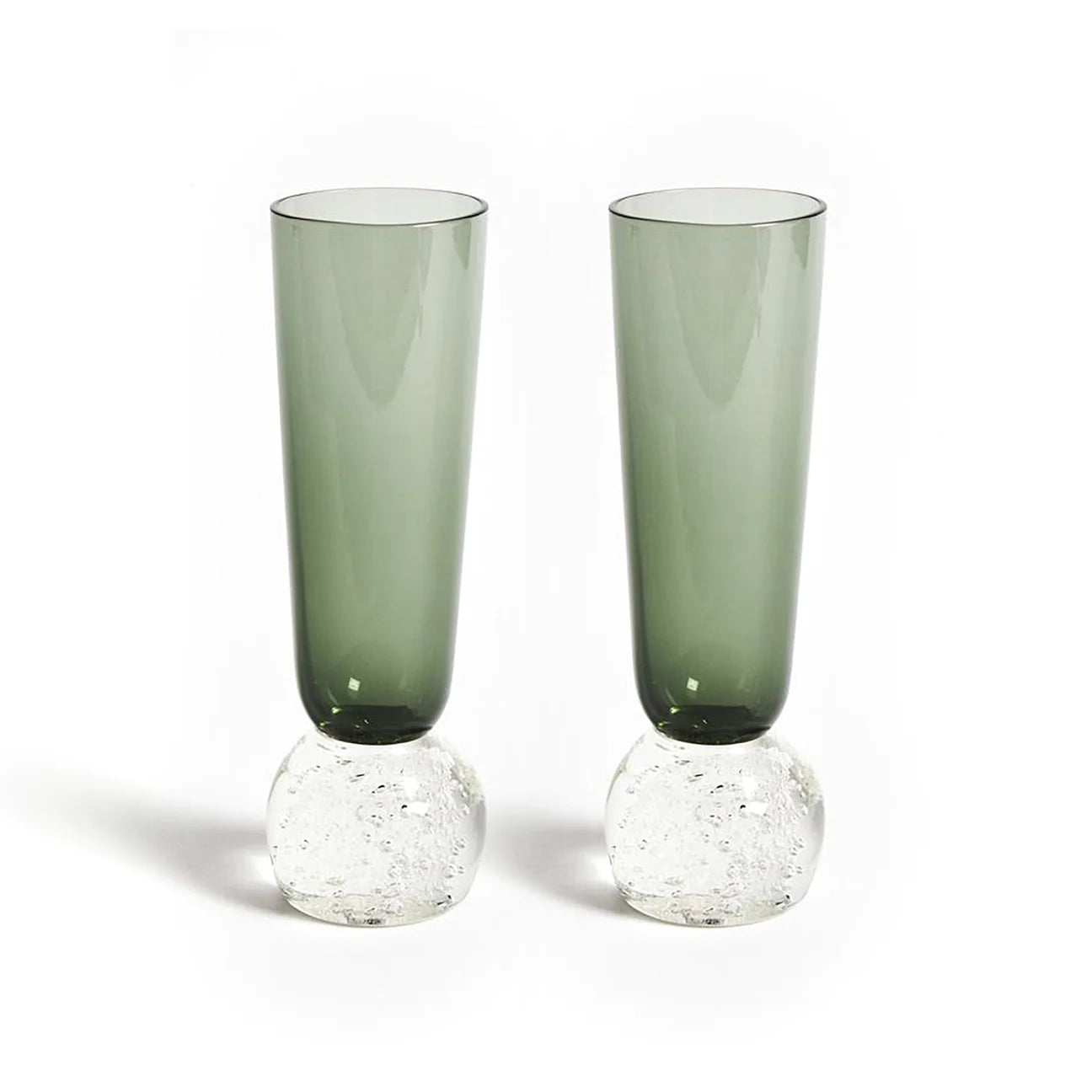 Bubble Glass Champagne Flute, Set of 2