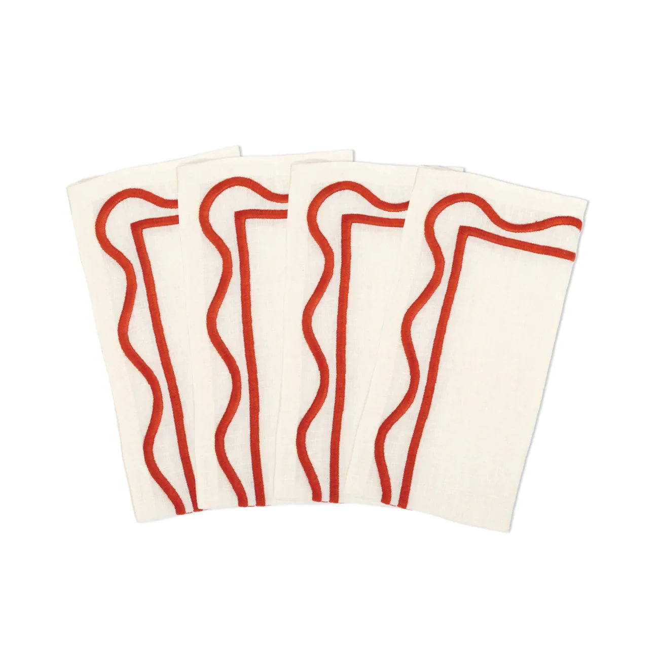 Colorblock Embroidered Napkins, Set of 4