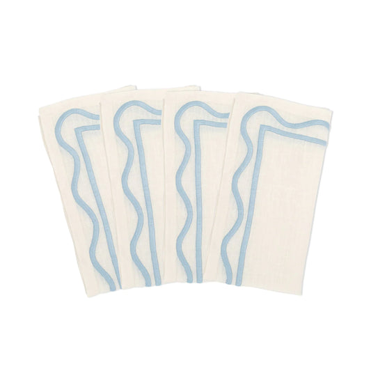 Colorblock Embroidered Napkins, Set of 6