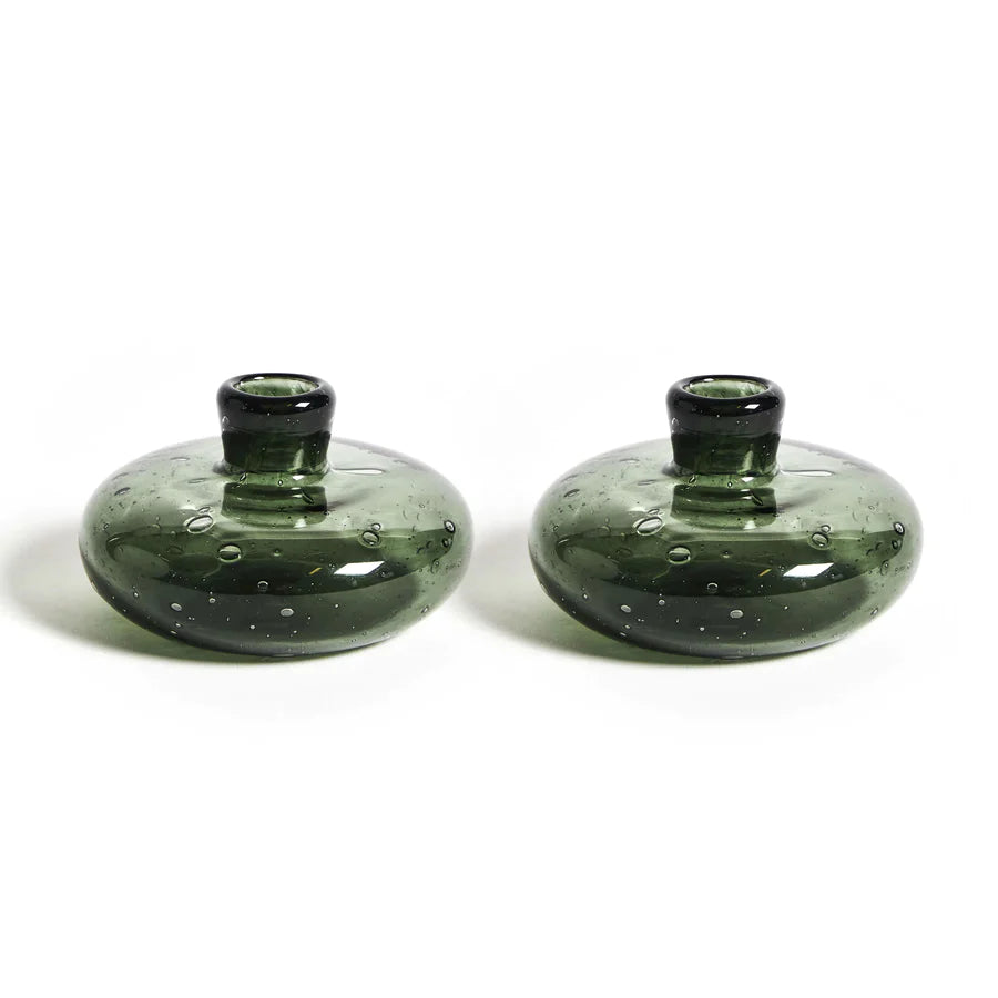 Bubble Glass Candleholder, Set of 2
