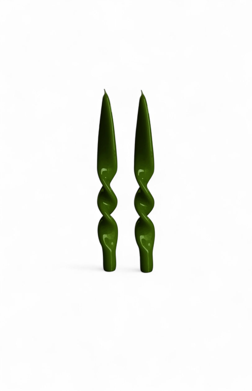 Lacquered Twist Candles, Set of 2