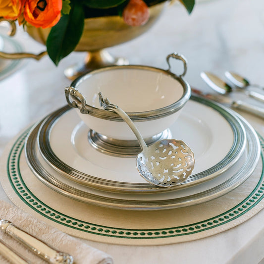Perla Embroidered Coated Linen Placemat