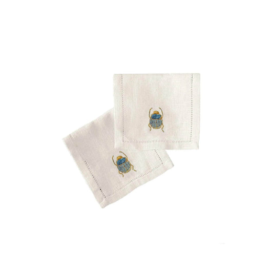 Scarab Cocktail Napkins, Set of 4