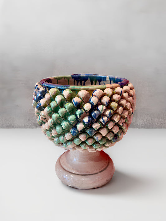 Extra Large Sicilian Pine Cone Pedestal Bowl, 30 cm