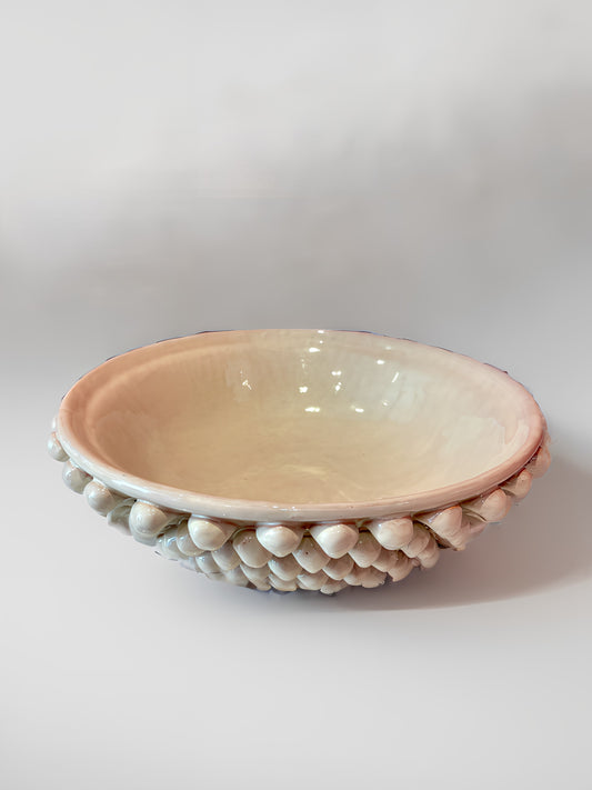 Extra Large Cream Sicilian Pine Cone Bowl